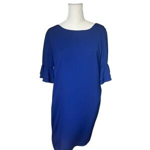 Amanda Uprichard Blue Tiered Bell Sleeve Dress Sizd XS